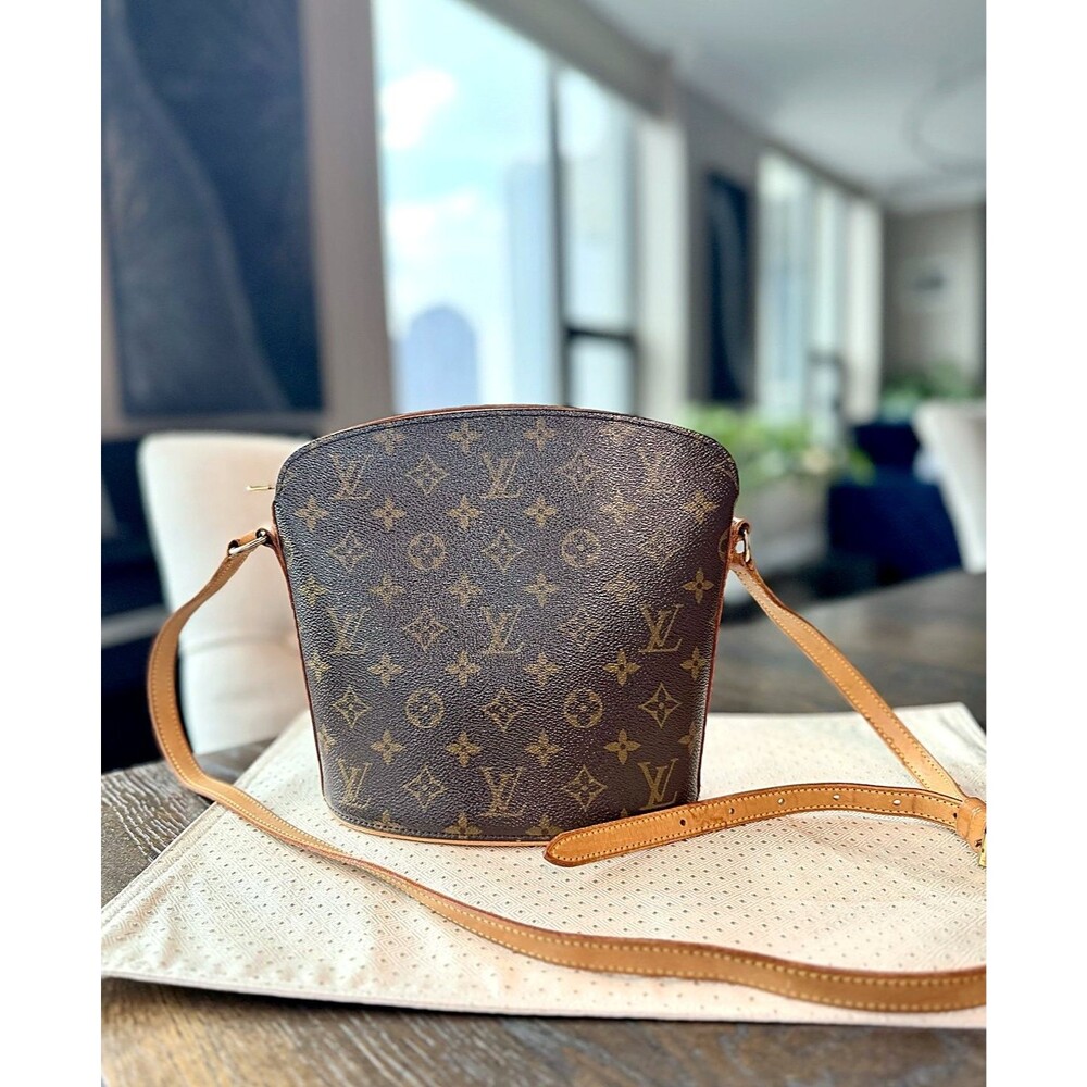 Authentic Louis Vuitton LV Monogram Canvas Crossbody Bag Brown Adjustable Strap